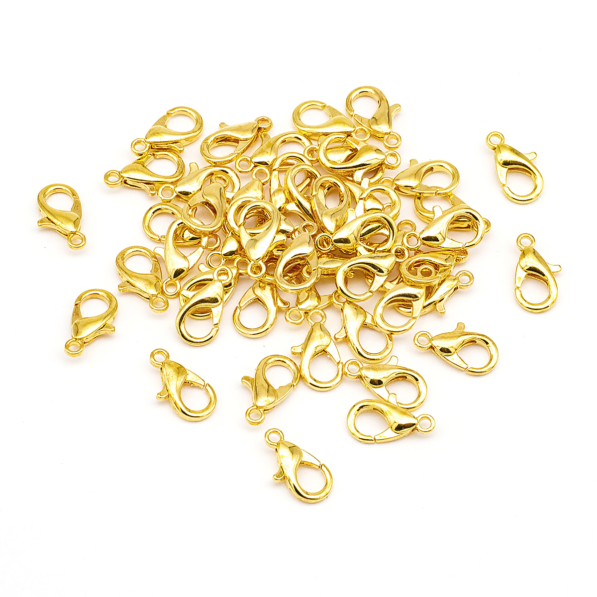 Застібка Карабін-Лобстер Цинковий Сплав, Золото, 12х6мм, Отвір 1.5мм, (УТ100017299)