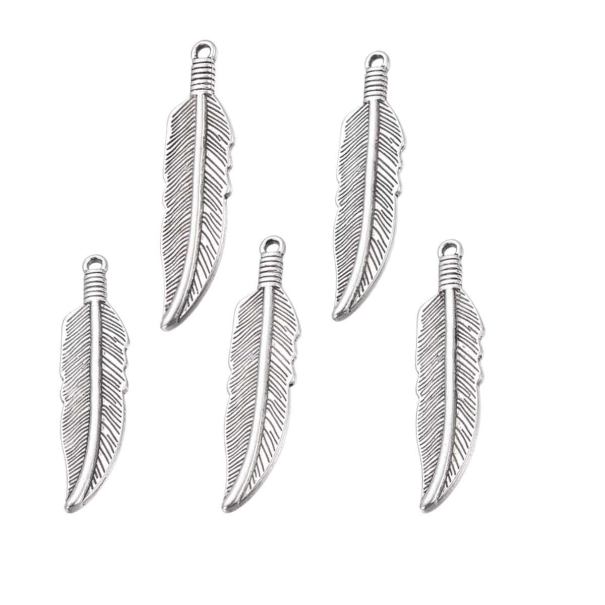 Кулон Перо, Метал, Колір: Античне Срібло, Розмір: 42х10х2мм, Отвір 2мм, (УТ100019910)