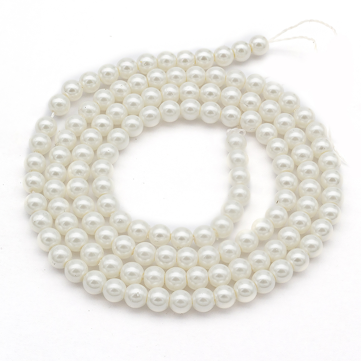 Перли Shell Pearl, Круглий, Білий, 3мм, Отвір 0.5мм, близько 122шт/40см/нитка. (УТ100020812 )