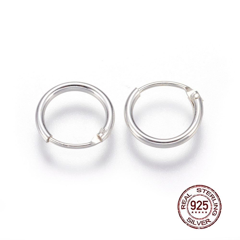 Серебро 925 Швензы-Кольца, Основы для Сережек, 10х1.2мм, Пин 0.7мм, (УТ100022099)