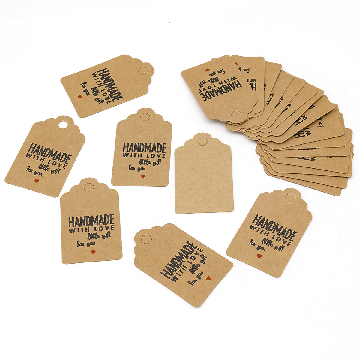 Бірки Подарункові Паперові "WITH LOVE litlle gift for you" Бежевий 50x30х0.4мм 100шт (УТ100025092)