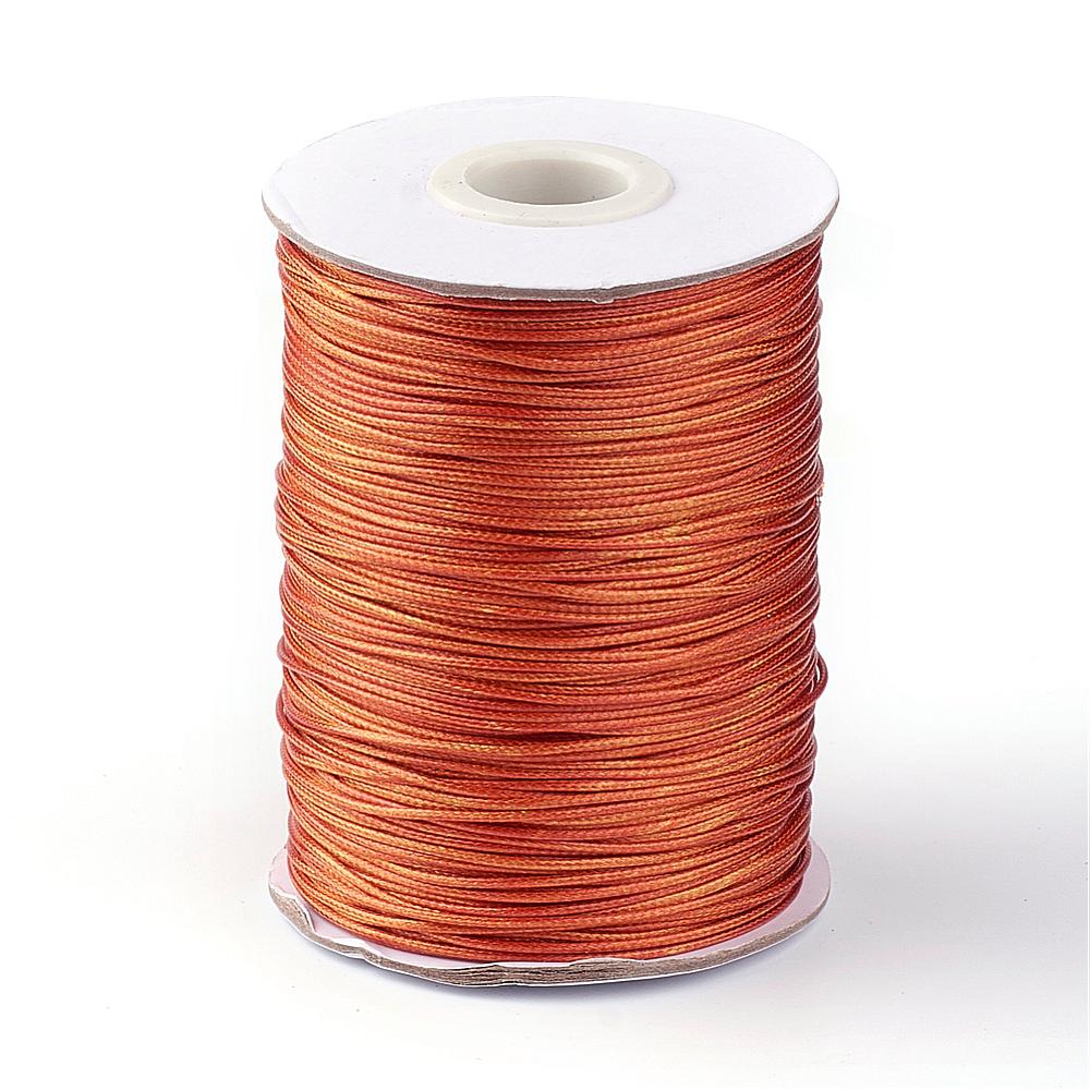 Шнур Корея Вощений Поліестер для плетіння, Макраме та біжутерії, Шоколад, 1мм, близько 75м/котушка, (УТ100030910)